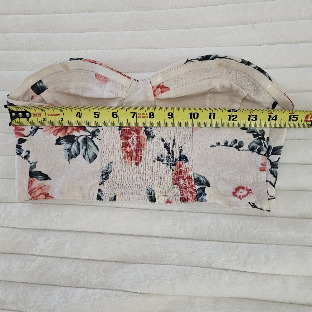 American Eagle 2 Piece Maxi Skirt & Bralette Set Cream Vibrant Floral Womens S/M - Picture 11 of 14